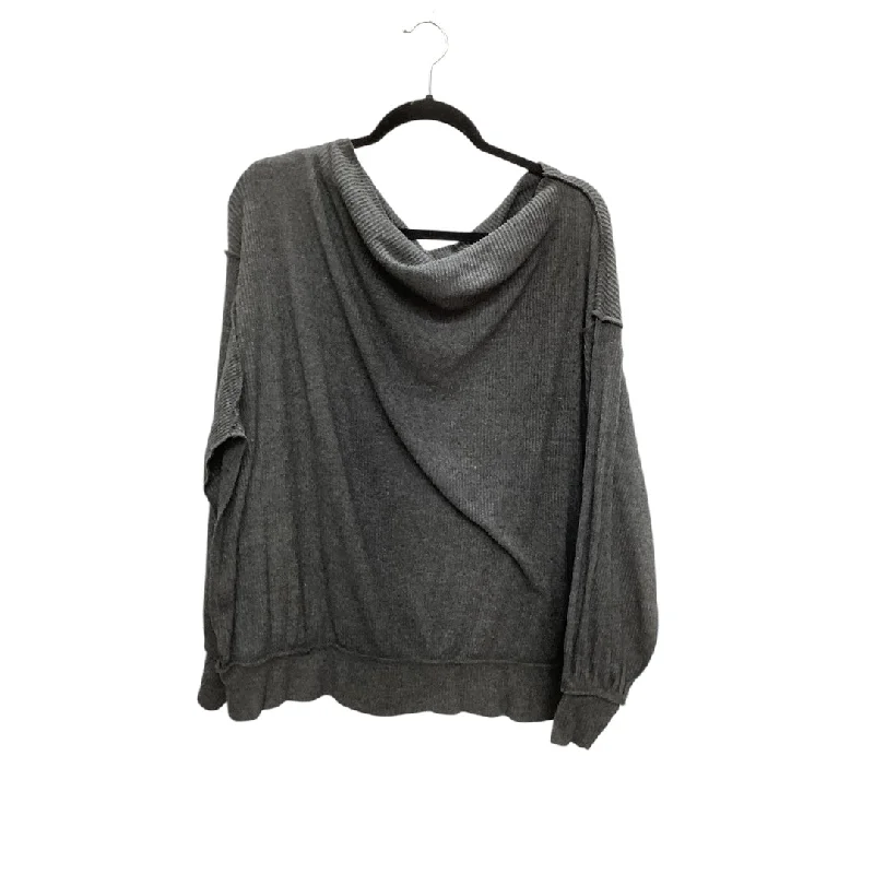 Sweet Breath Top Long Sleeve By Free People In Grey, Size: S
