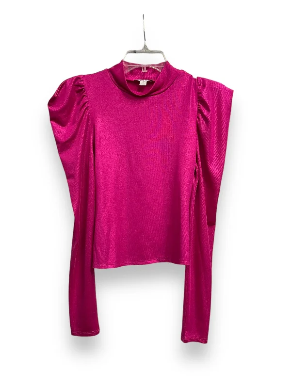 Slim Fit Top Long Sleeve By Bar Iii In Pink, Size: Xs