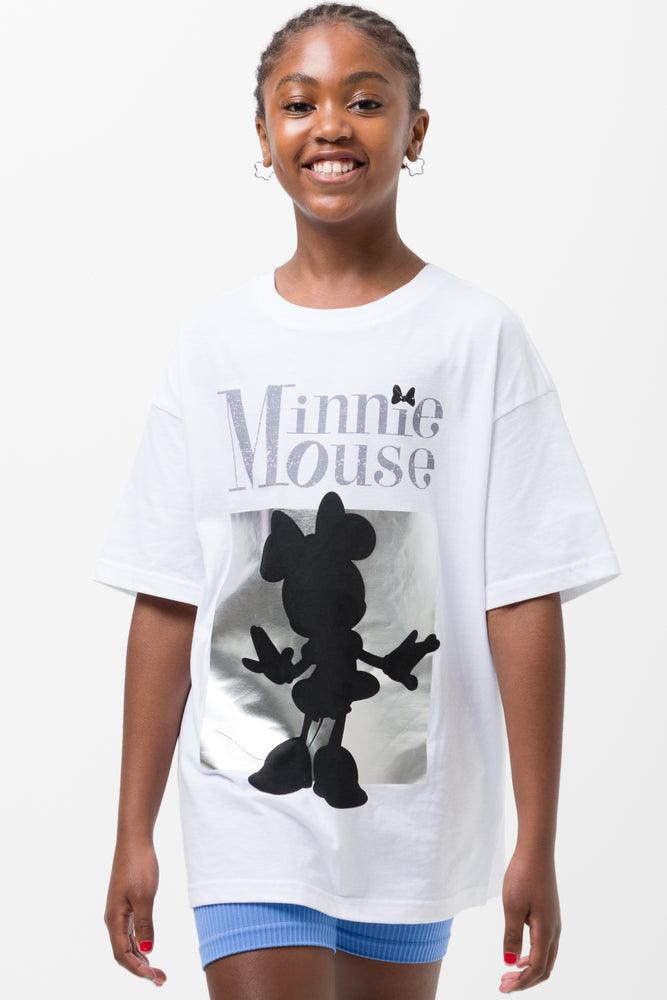 Noble And Elegant Minnie Mouse Oversized Short Sleeve T-Shirt White