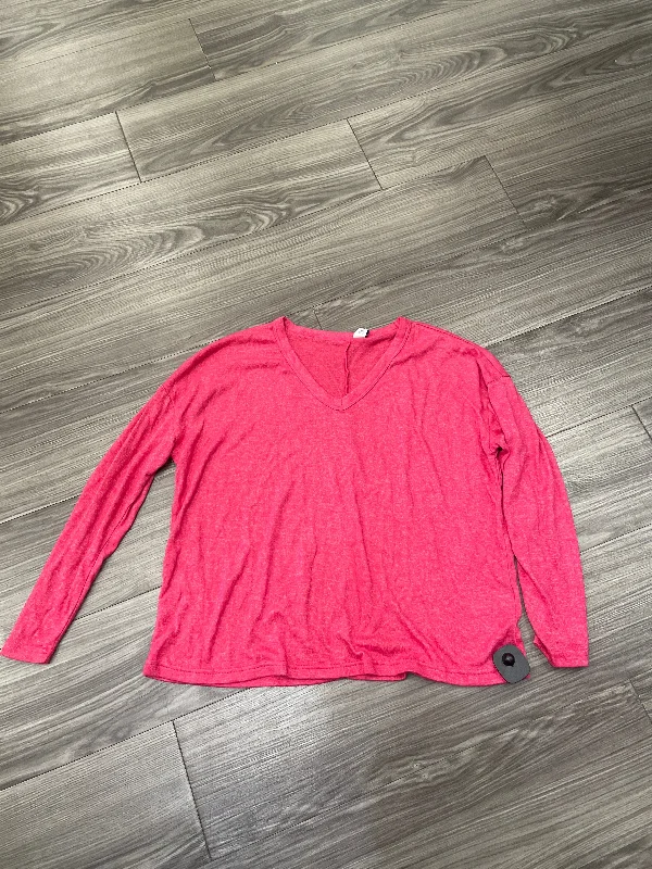 Casual Chic Top Long Sleeve By Old Navy In Pink, Size: M