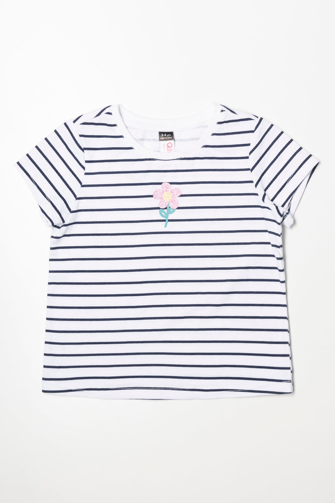 Customized Version Stripe T-Shirt Navy