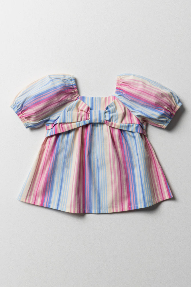 Relaxed Fit Wear Stripe Bow Top Multi