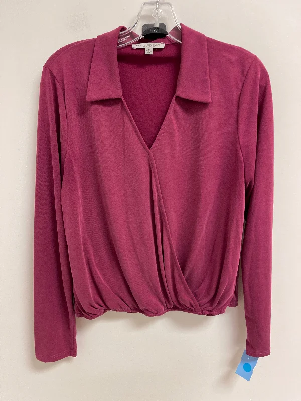 Fashion Expert Top Long Sleeve By Green Envelope In Purple, Size: M