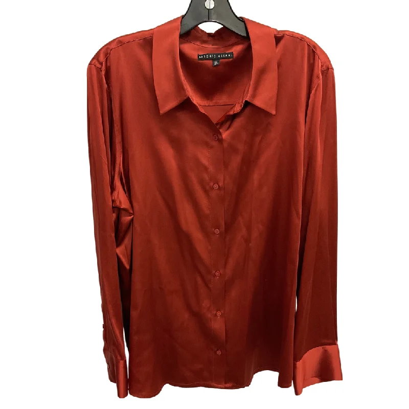 Modern Comfort Wear Top Long Sleeve By Antonio Melani In Red, Size: Xl