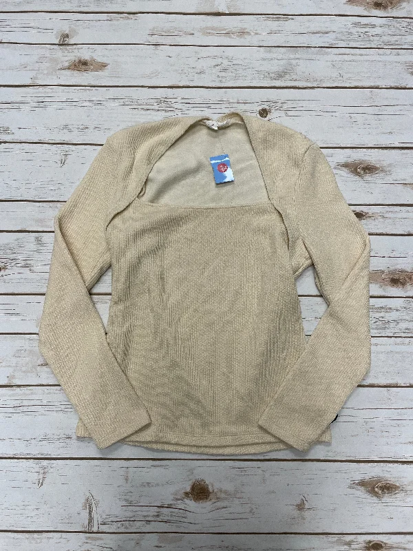 Exquisite Tailoring Top Long Sleeve By Anthropologie In Cream, Size: M