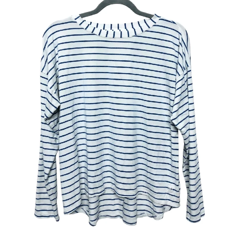 Comfortable And Simple Top Long Sleeve Basic By Cmc In Blue & White, Size: L