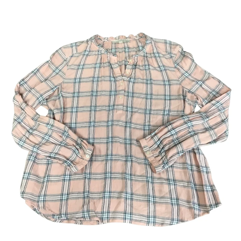 British Fashion Top Long Sleeve By Loft In Pink, Size: Xlp