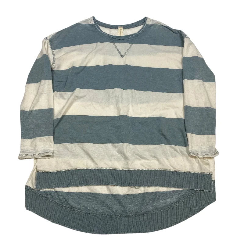 Fresh And Fashionable Top Long Sleeve By Altard State In Blue & White, Size: S