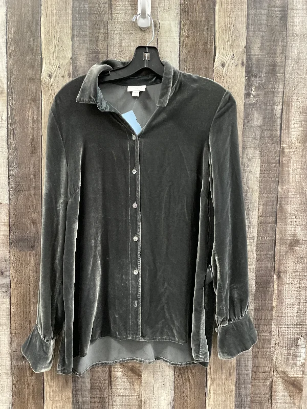 Fresh Comfort Top Long Sleeve By J. Jill In Silver, Size: S