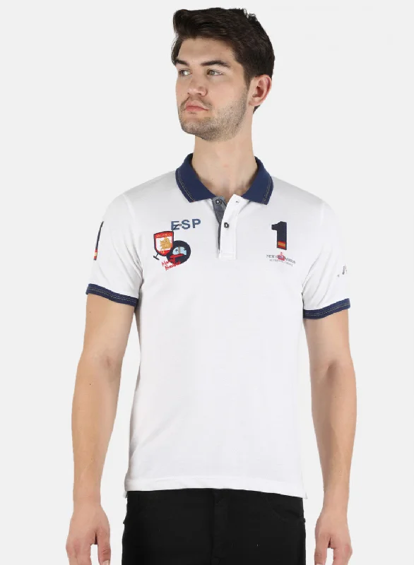Celebrity Style Men White Plain T-Shirt