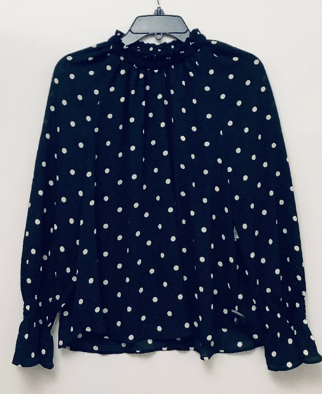 Age-reducing Style Top Long Sleeve By Loft In Black, Size: L