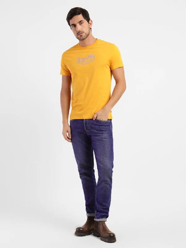 Elegant And Casual Men's Brand Logo Slim Fit T-shirt
