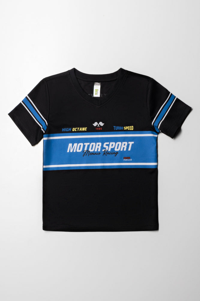 Soft Fabric Looks V-Neck Sport T-Shirt Black