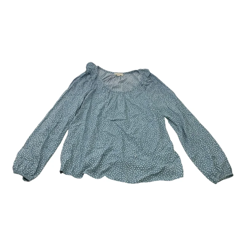 Ethnic Style Top Long Sleeve By Loft In Polkadot Pattern, Size: M