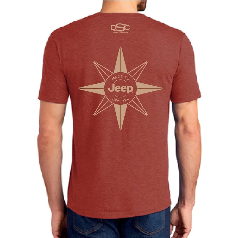 Trendy And Casual Mens Jeep® Compass T-Shirt - Spice Heather