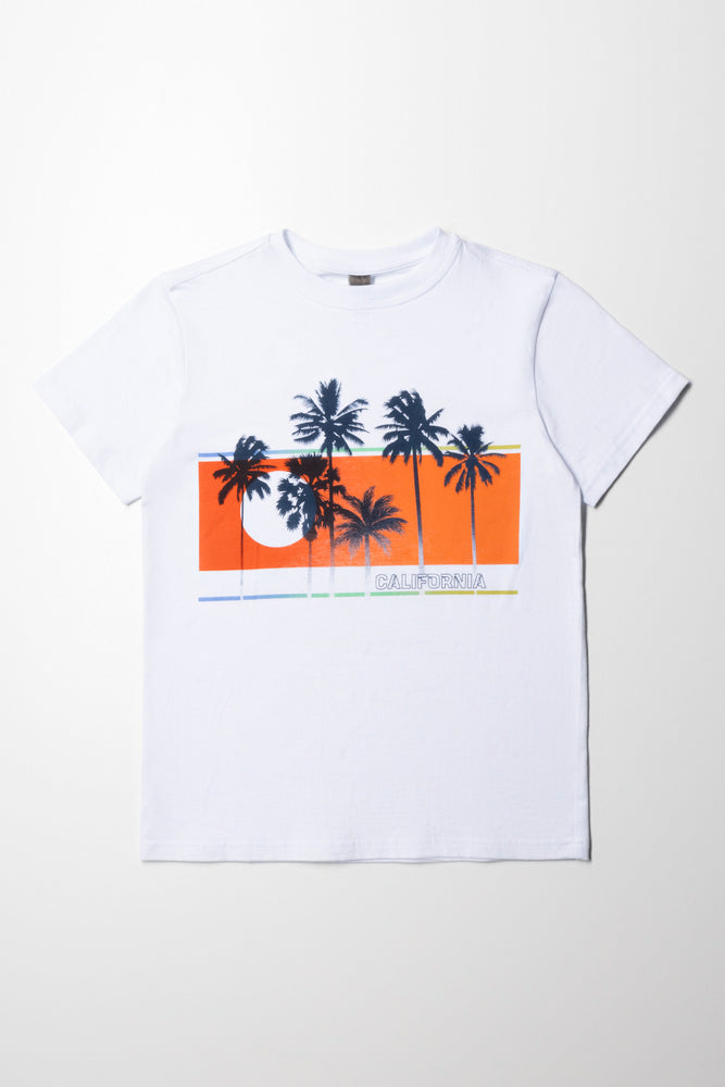 Elegant Casuals White Printed T-Shirt