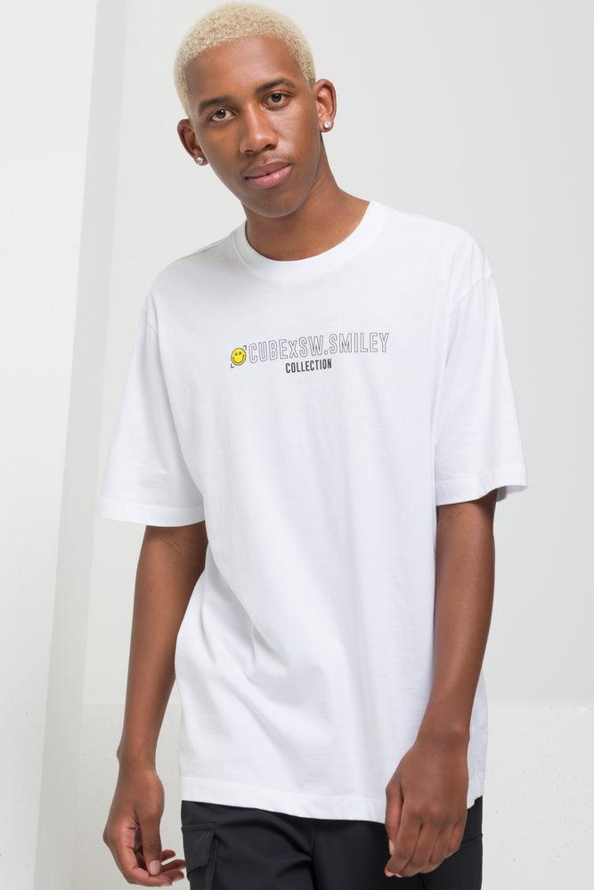 Practical Style Cube X S.W. Smiley Short Sleeve T-Shirt White
