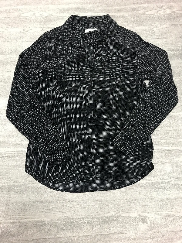 Soft Textures Top Long Sleeve By Equipment In Polkadot Pattern, Size: S