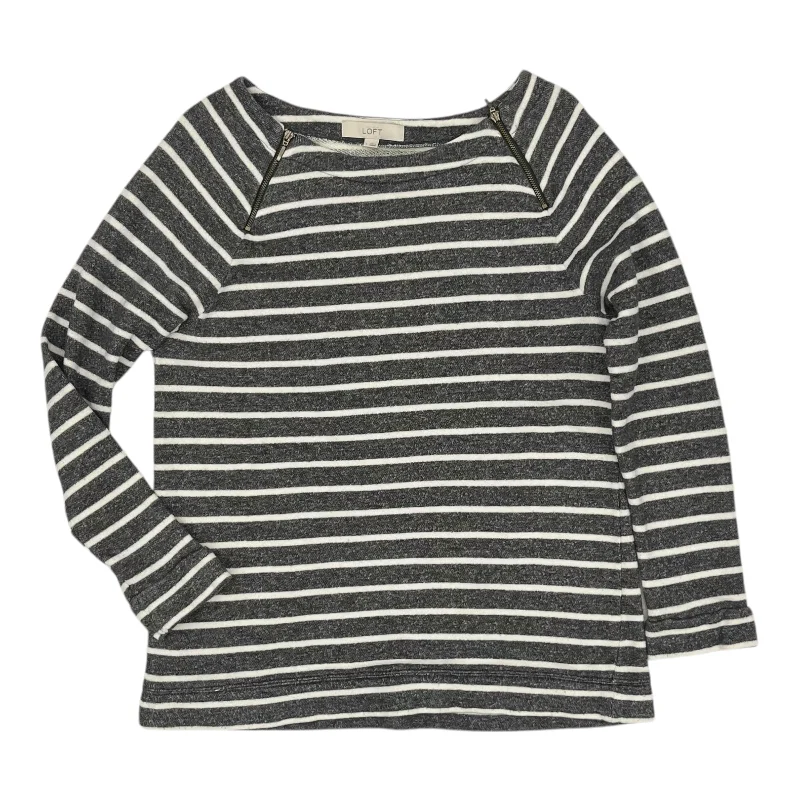 Comfortable Lounge Wear Top Ls By Loft In Grey, Size:L