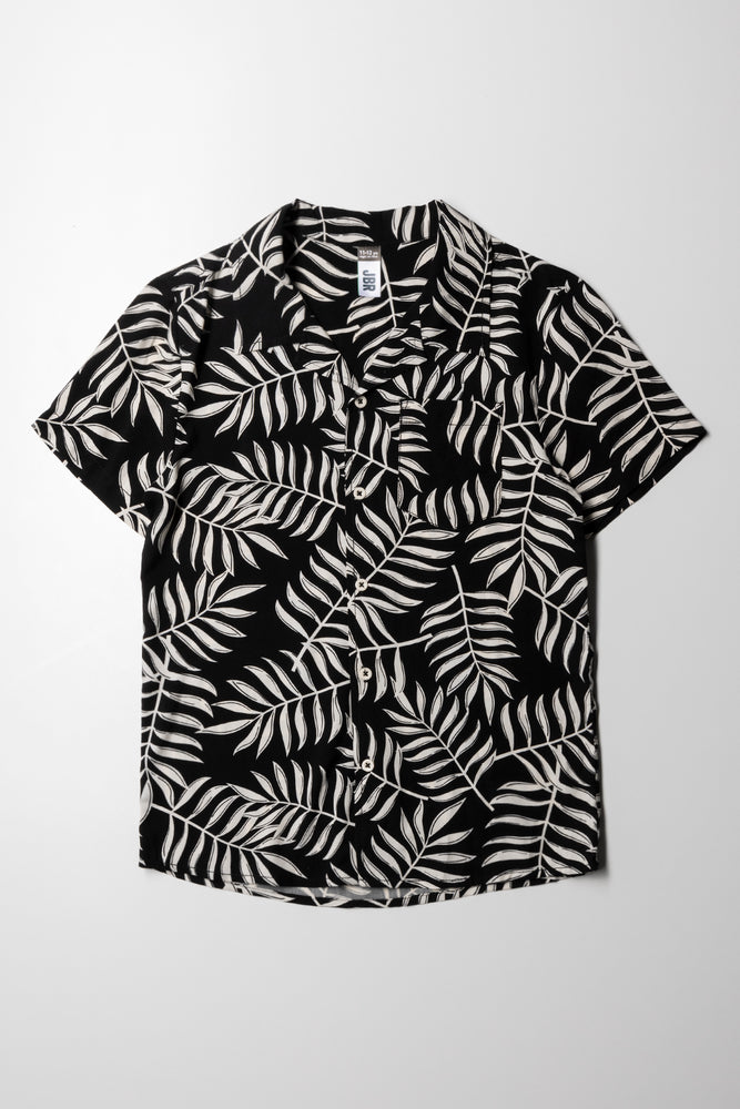Smart Comfort Wear Short Sleeve Shirt Black & White