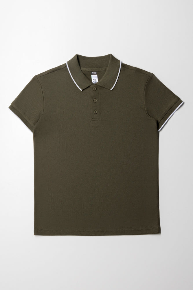 Comfortable And Simple Plain Golfer Olive