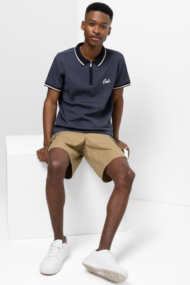 Elegant Dressing Short Sleeve Golfer Navy
