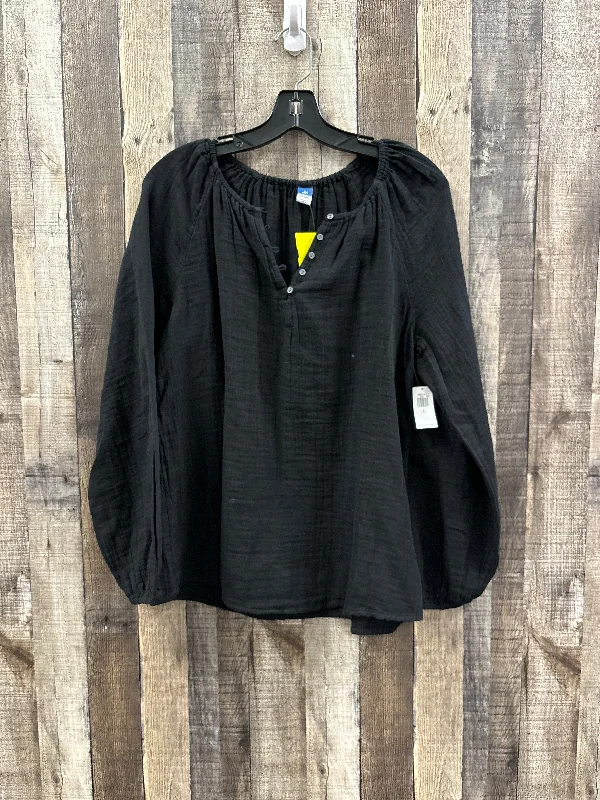 Elegant Design Top Long Sleeve By Old Navy In Black, Size: S