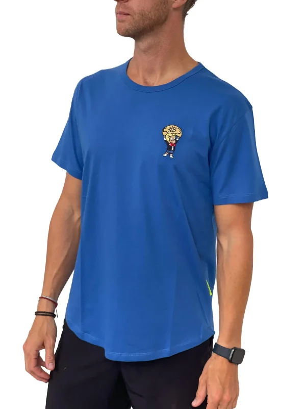 Minimal Style Monopoly Cotton T-Shirt In Royal Blue