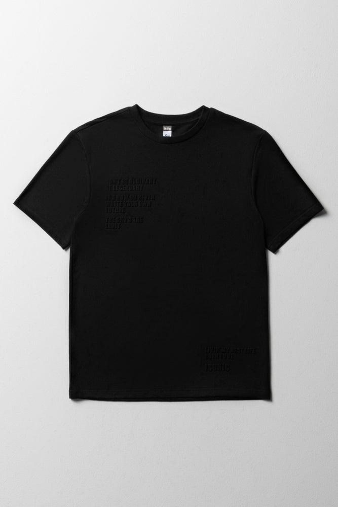 Unique Design Short Sleeve T-Shirt Black