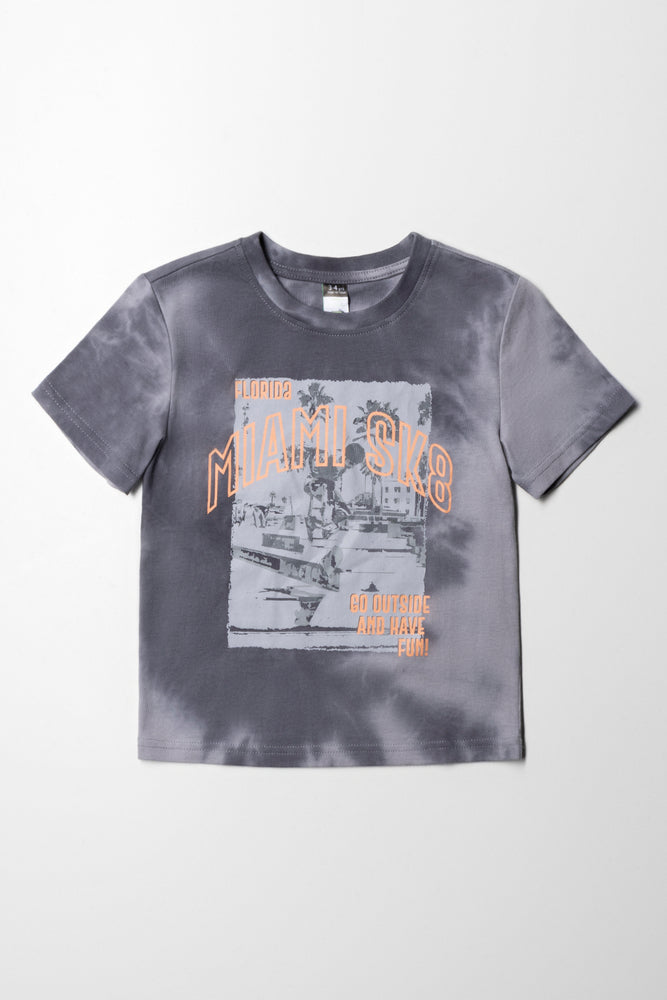 Soft Touch Pigment Dye T-Shirt Grey