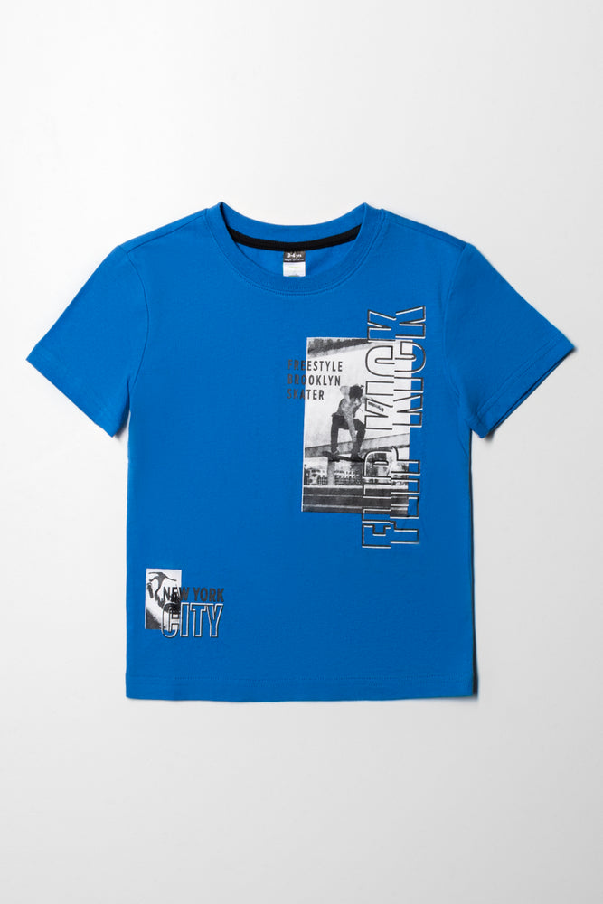 Advanced Design Skate T-Shirt Cobalt Blue