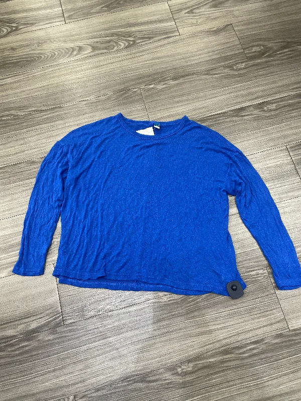 Soft Textures Top Long Sleeve By Old Navy In Blue, Size: L