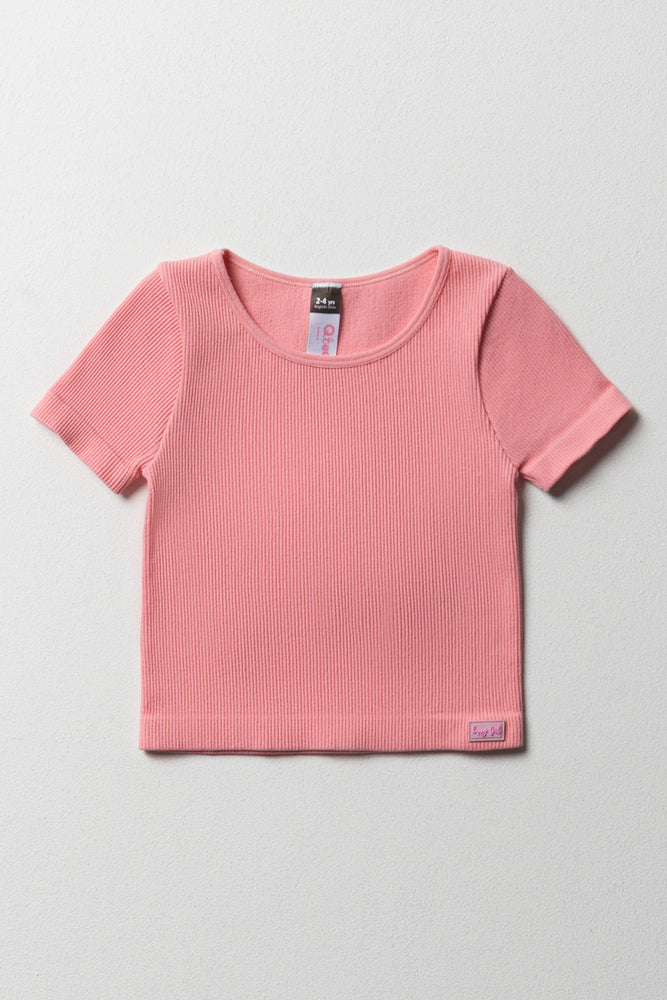 Cozy Fashion Seamless Short Sleeve T-Shirt Pink