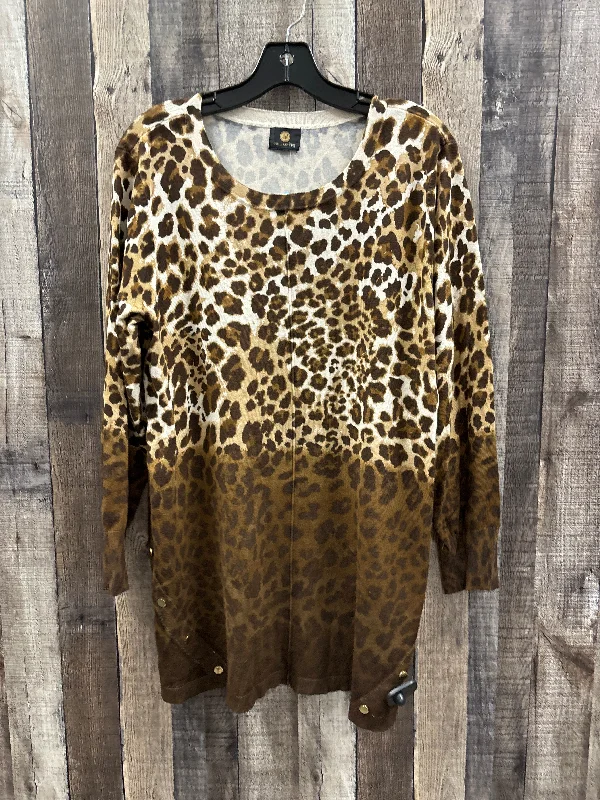 Classic Retro Tunic Long Sleeve By Jm Collections In Animal Print, Size: L