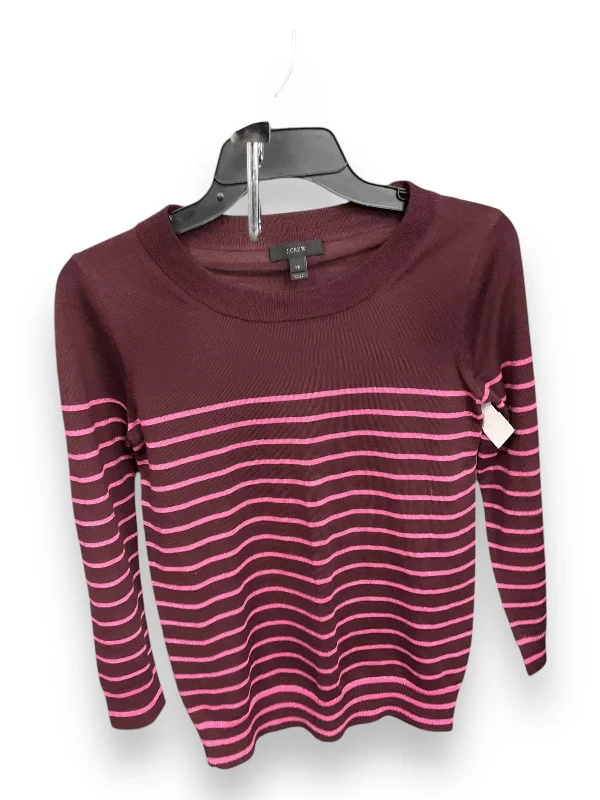 Relaxed Wear Top Long Sleeve By J. Crew In Pink & Red, Size: Xs