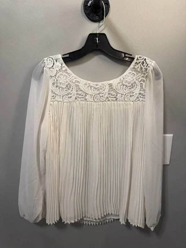 Retro Fashion Top Long Sleeve By Sundance In Cream, Size: Xs