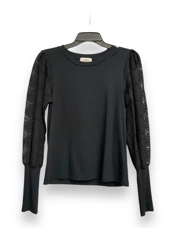 Personalized Clothing Top Long Sleeve Basic By Evereve In Black, Size: Xs