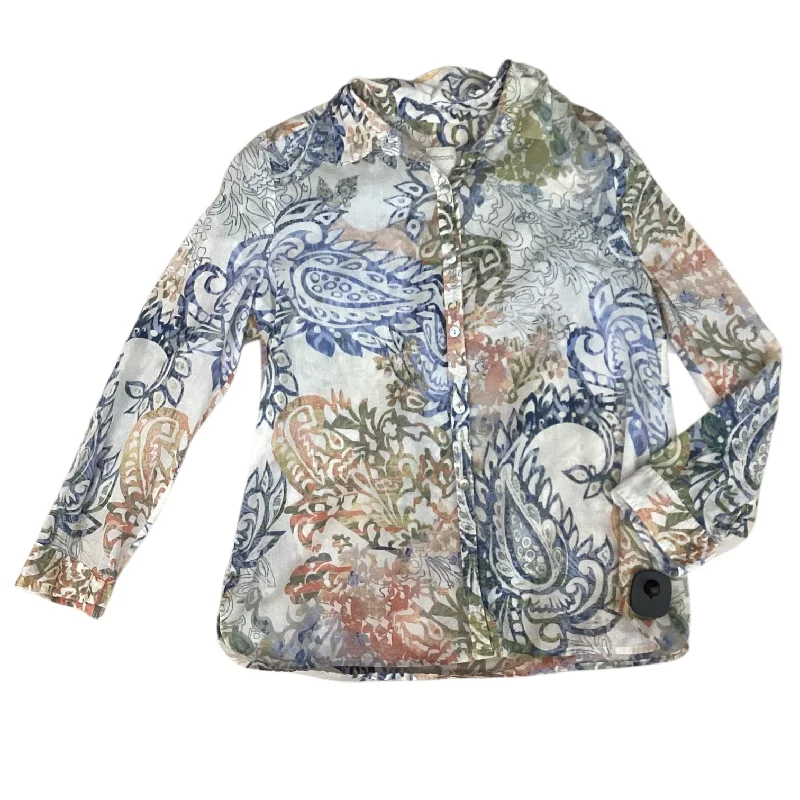 Elegant And Lazy Top Long Sleeve By Chicos In Multi-colored, Size: 1