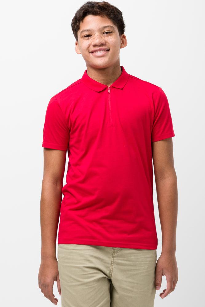 Comfortable Jackets Zip Up Short Sleeve Golfer Red