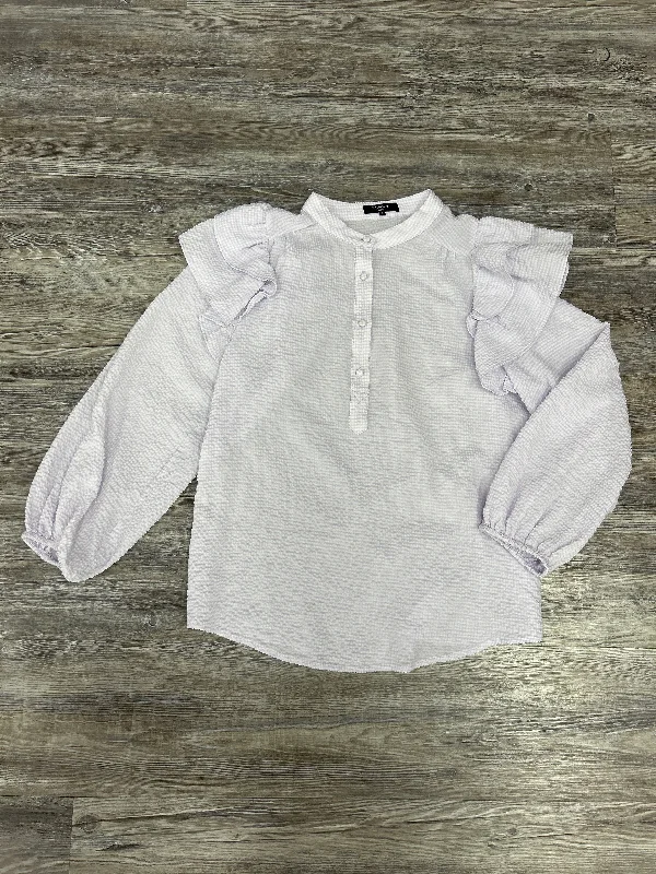 Unique Design Top Long Sleeve By Frnch In Purple, Size: S