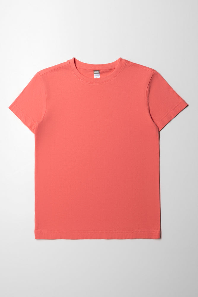 Casual Chic Outfits Crew Neck T-Shirt Coral