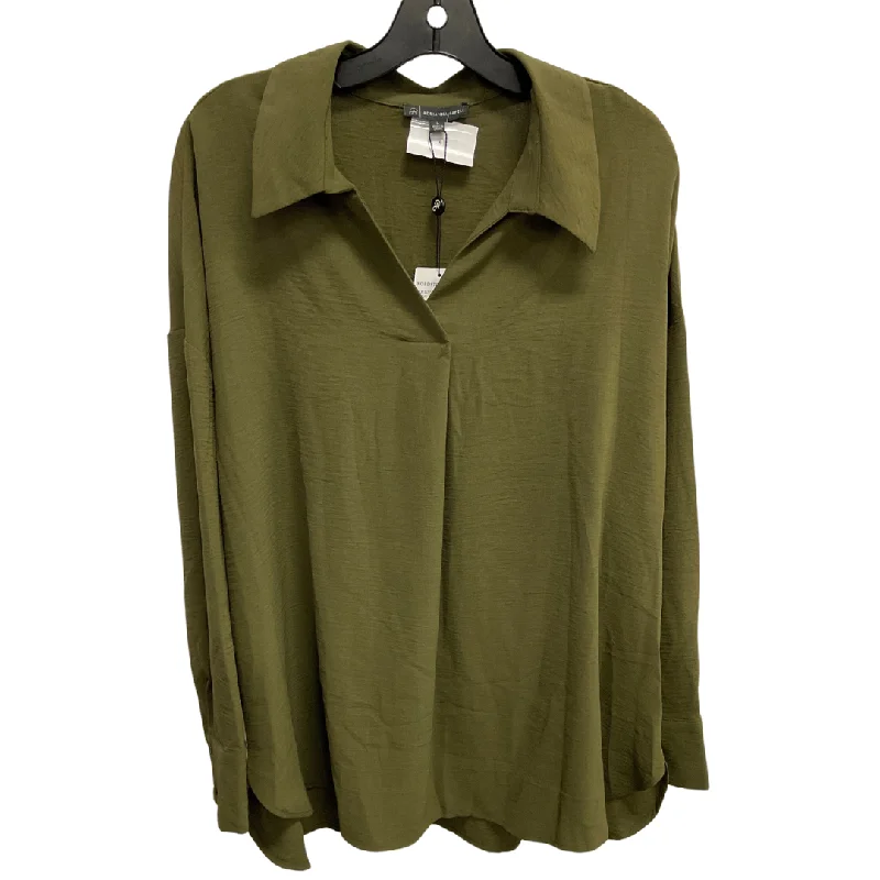 Soft Tops Top Long Sleeve By Adrianna Papell In Green, Size: L