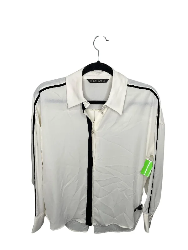Breezy Comfort Top Long Sleeve By Zara Basic In White, Size: Xs
