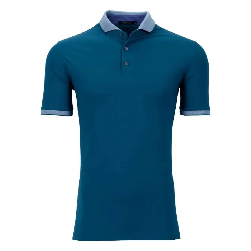 Elegant Temperament Men's Cherokee Polo Shirt In Sea Turtle