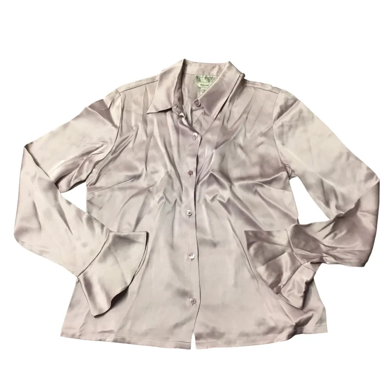 Fashionable Prints Top Long Sleeve By Talbots In Purple, Size: M