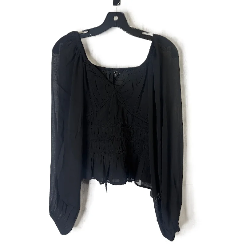 Relaxed Tops Top Long Sleeve By Express In Black, Size: S