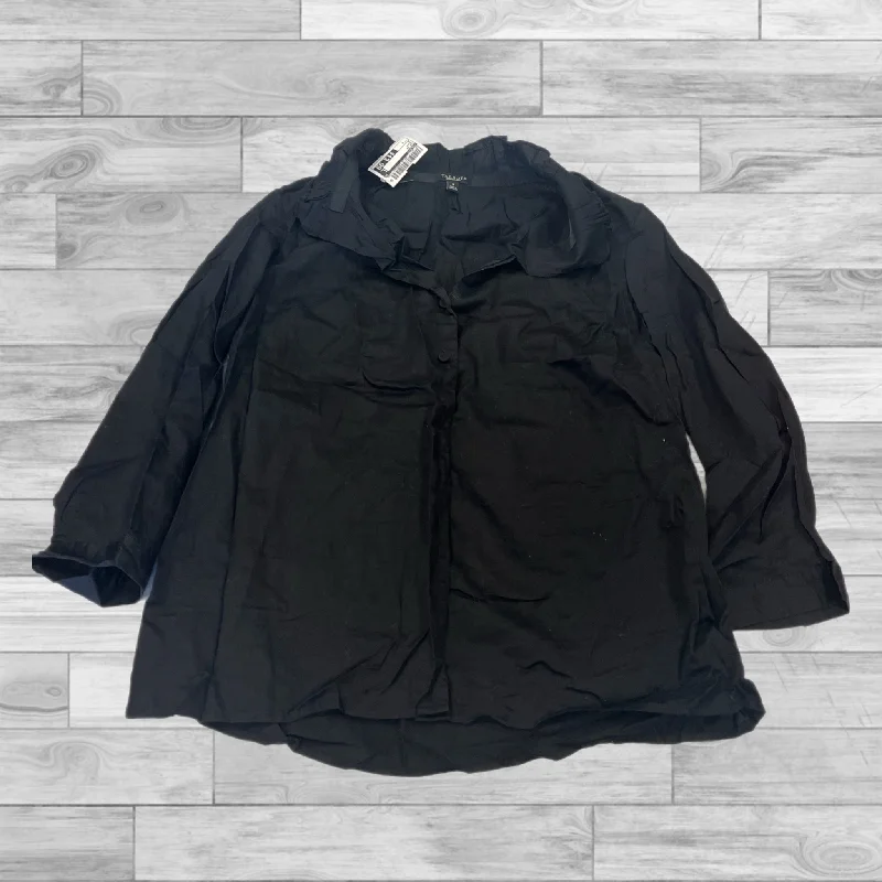 Soft And Comfortable Top Long Sleeve By Talbots In Black, Size: 8