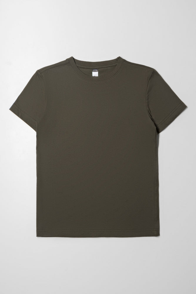 Printed Patterns Short Sleeve Crew Neck T-Shirt Dark Green