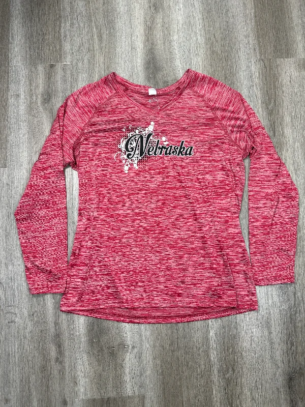 Refreshing Design Top Long Sleeve By Dry Tek In Red, Size: Xl