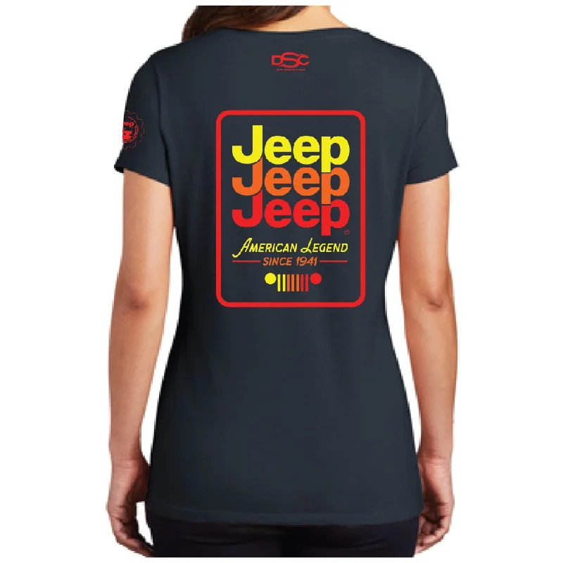 Youthful Street Fashion Ladies Jeep® Echo V-neck - Navy Blue